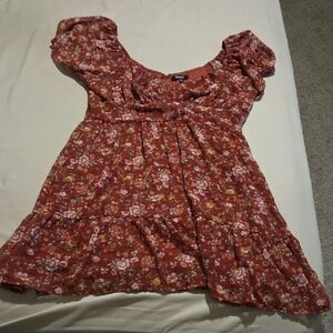 Trixxi Rust Floral Dress